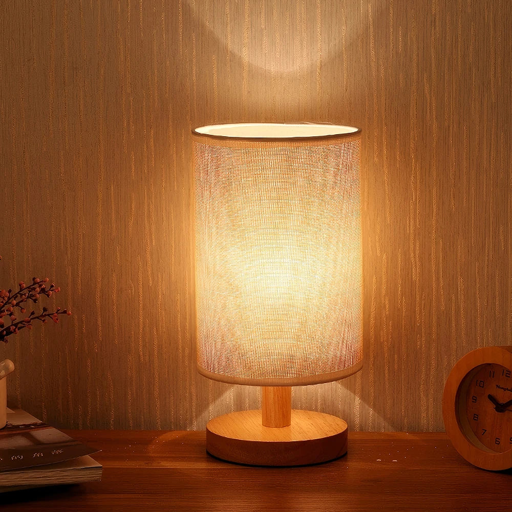 Japanese-Style Wooden Table Lamp