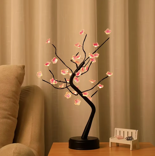 Bonsai Cherry Blossom Tree LED Lamp Light